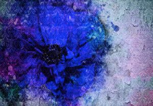 Consalnet Papierbehang Blauwe vintage bloem