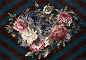 Consalnet Papierbehang Bos bloemen strepen