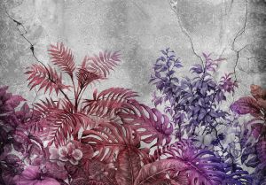 Consalnet Papierbehang Violette planten beton
