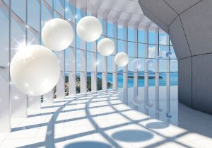 Consalnet Vliesbehang 3D Corridor met raam verschillend motiefformaten voor het kantoor of woonkamer