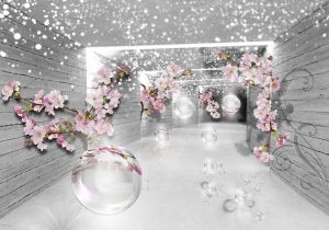 Consalnet Vliesbehang 3D magische tunnel verschillende motiefformaten bloemen vliesbehang voor woonkamer of slaapkamer