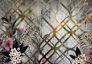 Consalnet Vliesbehang Gouden motief bloemen
