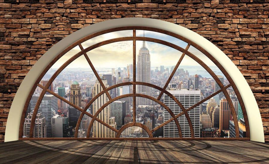 Consalnet Vliesbehang New York blik uit het venster verschillend motiefformaten voor het kantoor of woonkamer