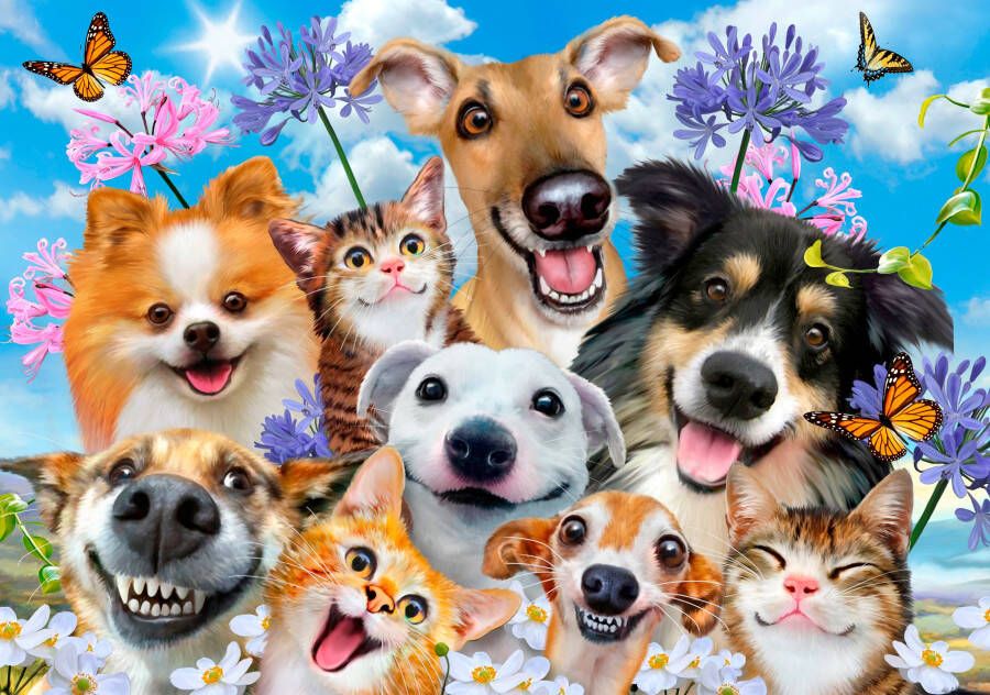 Consalnet Vliesbehang Selfies honden in verschillende maten