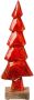 Creativ deco-boom Kerstversiering rood met emaille glitterafwerking (2 stuks) - Thumbnail 1