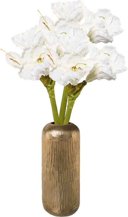 Creativ deco Siervaas Kerst versiering met hoogwaardige amaryllis (set 4 stuks)