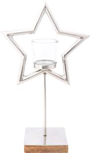 Creativ deco Waxinelichthouder Kerst versiering met een glanzend oppervlak (1 stuk)