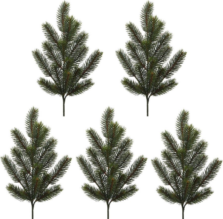 Creativ deco Winterse kunstplant Kerst versiering Tak in een set van 5 (set 5 stuks)