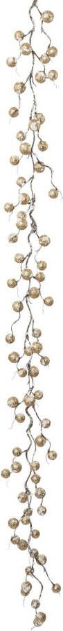 Creativ deco Winterse kunstplant Kerstversiering kerstguirlande Guirlande in besneeuwde look lengte 168 cm champagnekleur