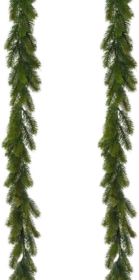 Creativ deco Winterse kunstplant Kerstversiering kerstguirlande Guirlande in een set van 2 115 dennentakjes per guirlande lengte 180 cm (set 2 stuks)