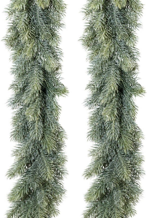 Creativ deco Winterse kunstplant Kerstversiering kerstguirlande Guirlande in een set van 2 120 dennentakjes per guirlande lengte 180 cm (set 2 stuks)