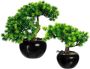 Creativ green Kunstbonsai Bonsai lariks in een keramische pot(2 stuks) - Thumbnail 1