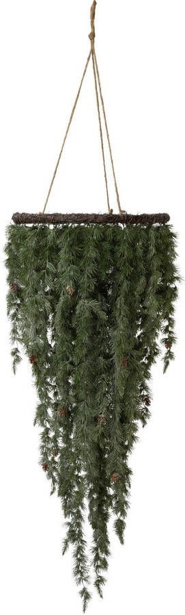 Creativ green Winterse kunstplant Kerst versiering Hangtakken met metalen ring Ø 41 cm druivenkrans en ophangbeugel (1 stuk)