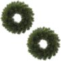 Creativ green Winterse kunstplant Kerst versiering Krans Ø 25 cm 2-delige set (2 stuks) - Thumbnail 1