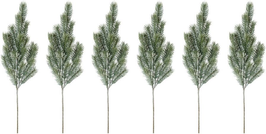 Creativ green Winterse kunstplant Kerst versiering Tak 6 stuks in set (6 stuks)