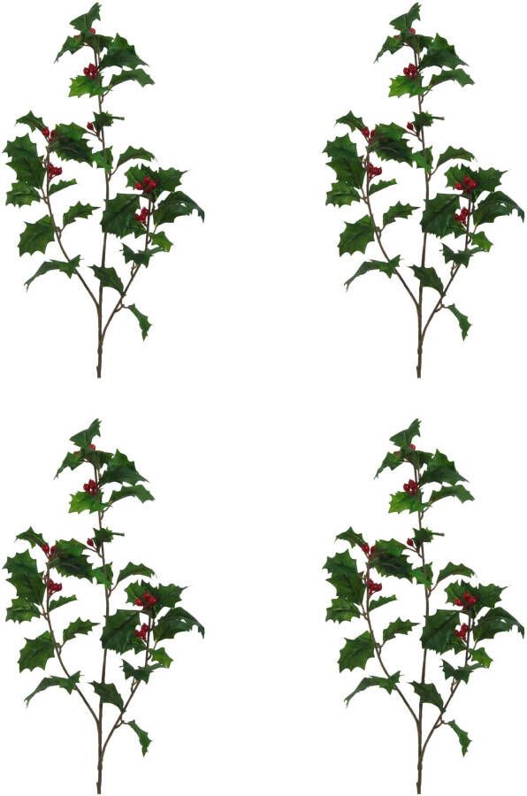 Creativ green Winterse kunstplant Kerst versiering Tak met bessen 4-delige set (4 stuks)