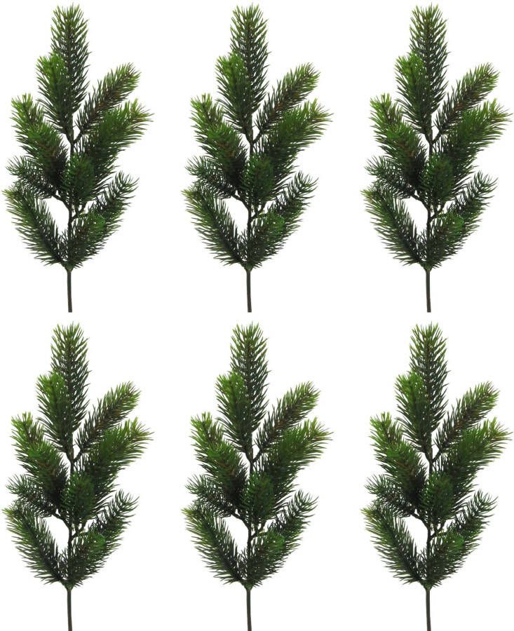Creativ green Winterse kunstplant Kerst versiering Tak met naalden 6 stuks in set (6 stuks)