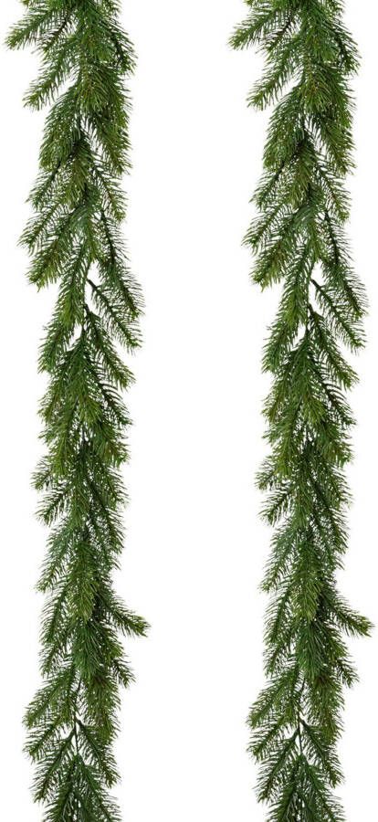 Creativ green Winterse kunstplant Kerstversiering kerstguirlande Guirlande lengte 120 cm 2-delige set (2 stuks)