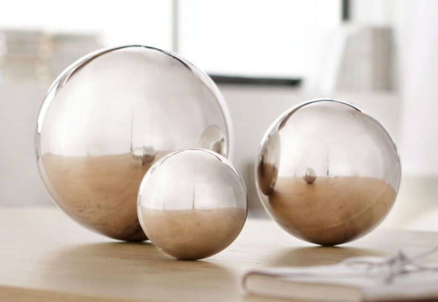 Creativ home Decoratieve bol gemaakt van roestvrij staal (set 3 stuks)