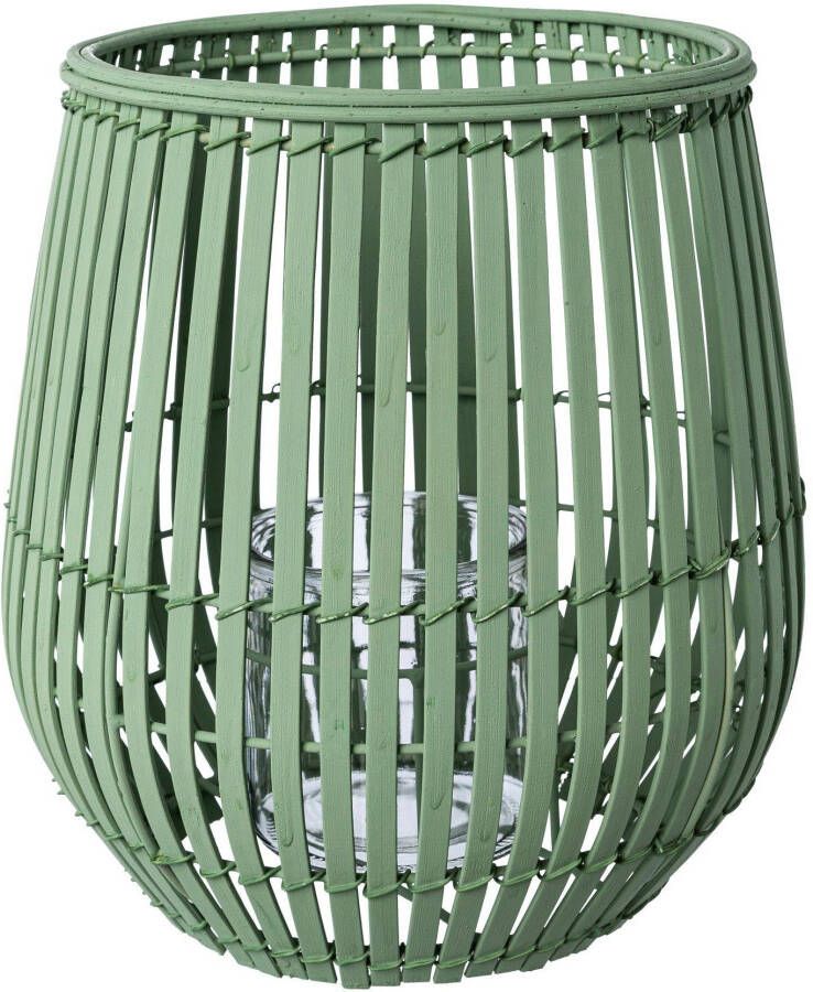 Creativ home Windlicht Kerzenhalter Bambus Hoogte ca. 25 cm (1 stuk)