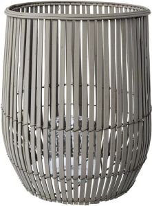 Creativ home Windlicht Kerzenhalter Bambus Hoogte ca. 30 cm (1 stuk)