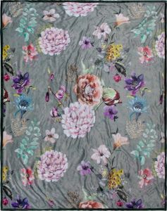 Descanso Plaid Parma met bloemendessin knuffeldeken
