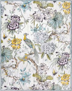 Descanso Plaid Wood met bloemmotief knuffeldeken