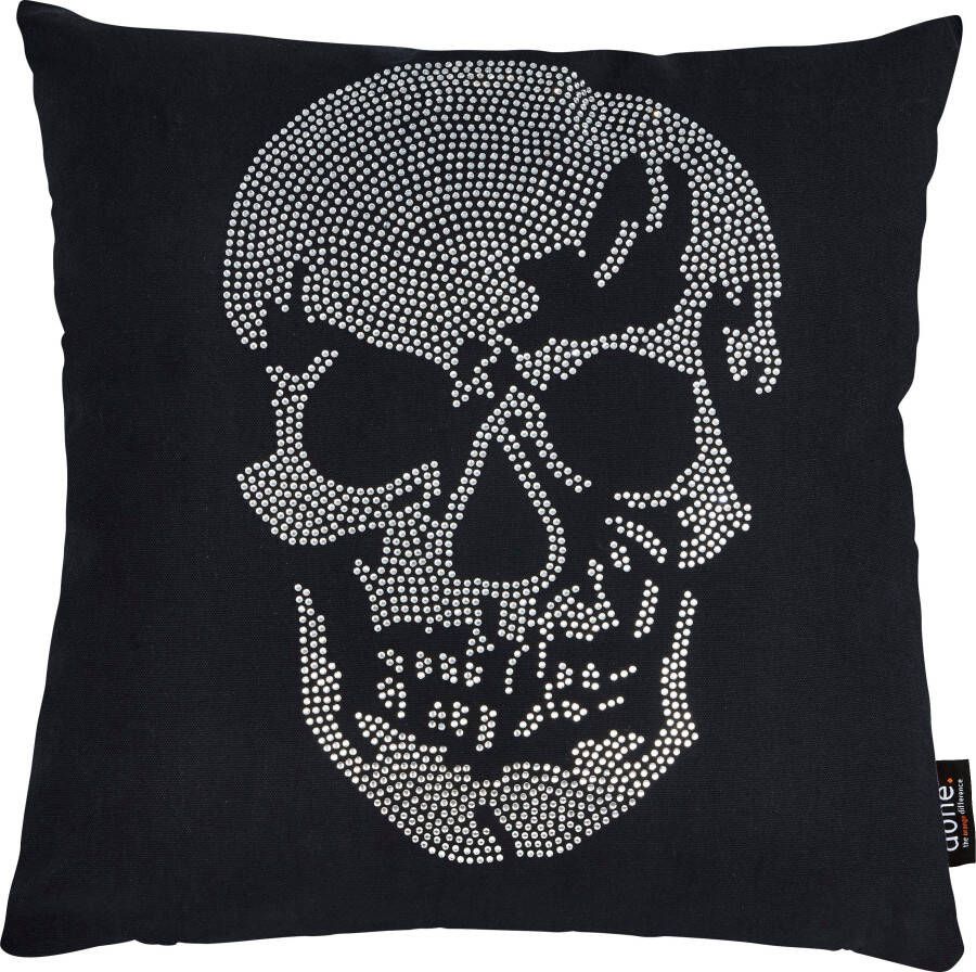Done. Sierkussen Stone Skull met doodskopapplicatie kussenovertrek met vulling(1 stuk)
