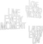 Andas Sierobject voor aan de wand Opschrift Live every Moment Love beyond Words Laugh every Day (3 stuks) - Thumbnail 3