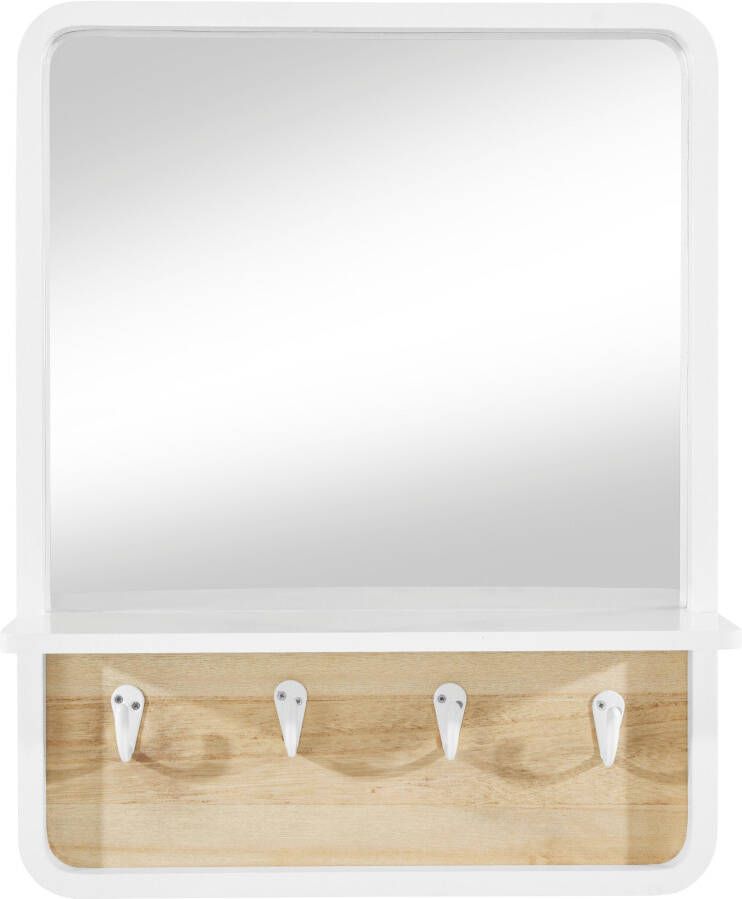 andas Sierspiegel Drammen Wandspiegel met planchet en 4 metalen haken
