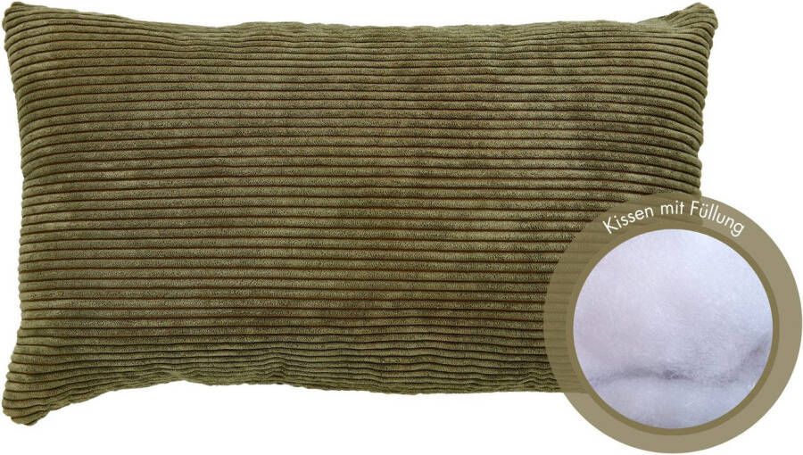 Andiamo Sierkussen Cord kussen Emy kussenhoes met vulling Sierkussens vierkant 40x40 of 30x50 cm ook verkrijgbaar als 4-delige set (1 stuk)