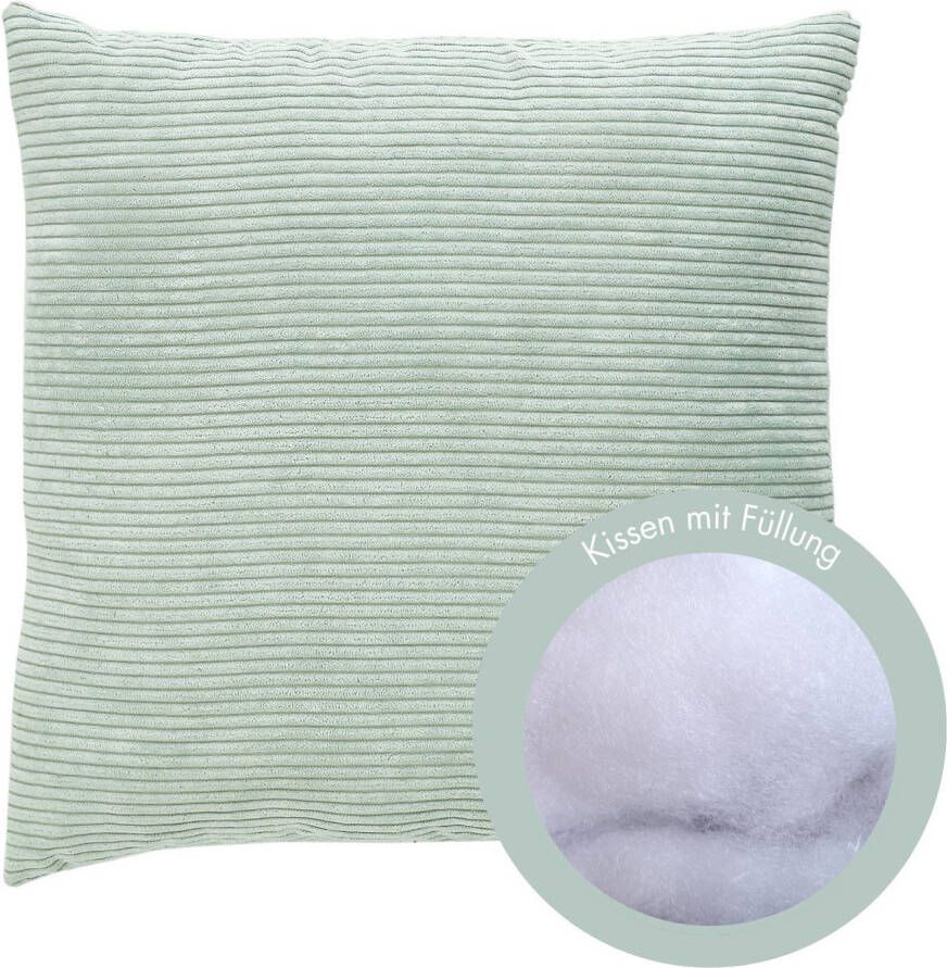 Andiamo Sierkussen Cord kussen Emy kussenhoes met vulling Sierkussens vierkant 40x40 of 30x50 cm ook verkrijgbaar als 4-delige set (1 stuk)