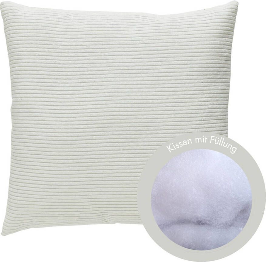 Andiamo Sierkussen Cord kussen Emy kussenhoes met vulling Sierkussens vierkant 40x40 of 30x50 cm ook verkrijgbaar als 4-delige set (1 stuk)