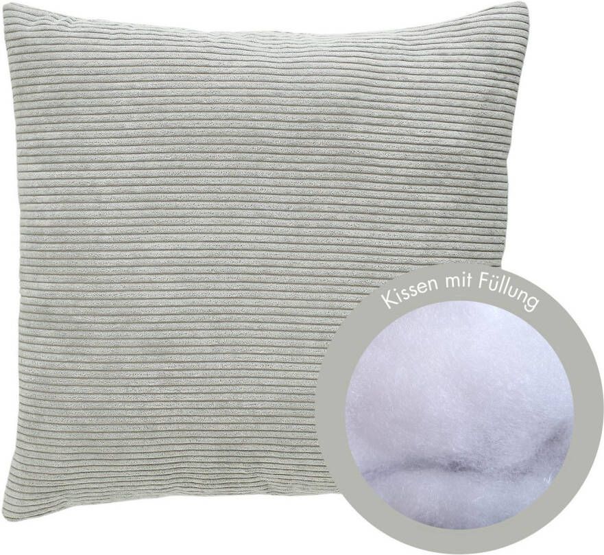 Andiamo Sierkussen Cord kussen Emy kussenhoes met vulling Sierkussens vierkant 40x40 of 30x50 cm ook verkrijgbaar als 4-delige set (1 stuk)