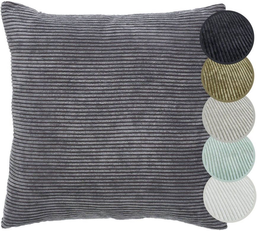 Andiamo Sierkussen Cord kussen Emy kussenhoes met vulling Sierkussens vierkant 40x40 of 30x50 cm ook verkrijgbaar als 4-delige set (1 stuk)