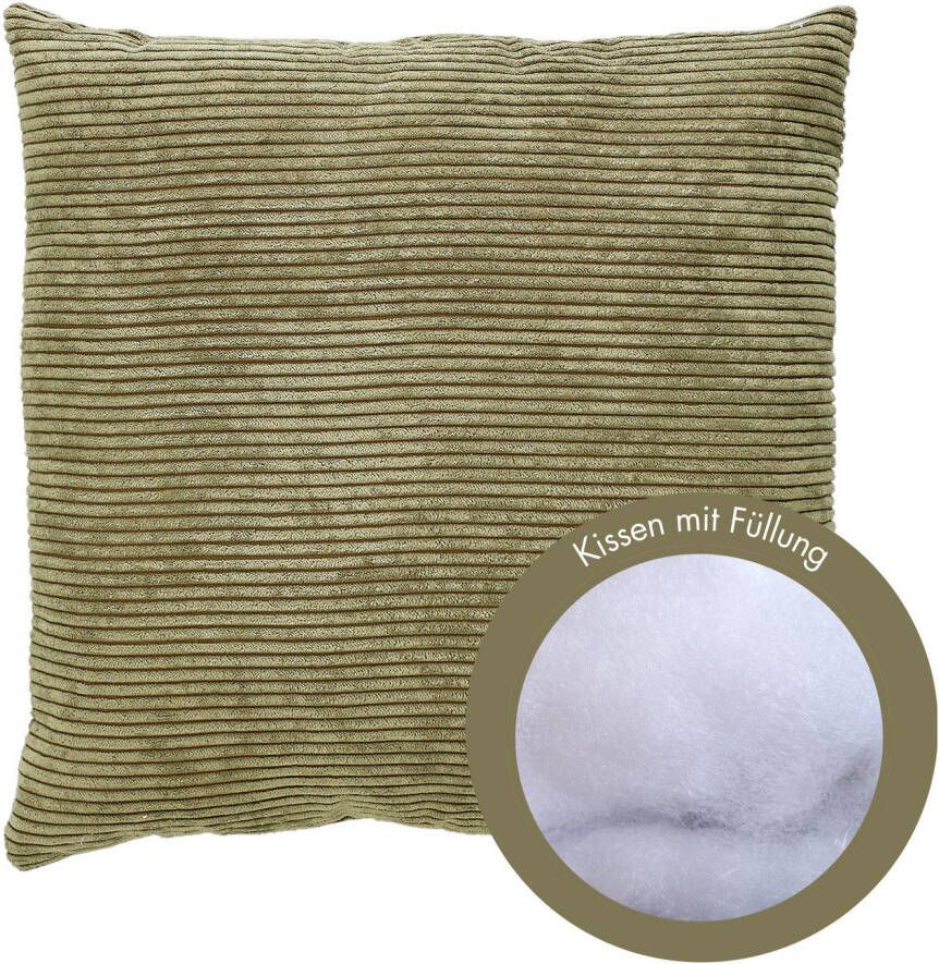Andiamo Sierkussen Cord kussen Emy kussenhoes met vulling Sierkussens vierkant 40x40 of 30x50 cm ook verkrijgbaar als 4-delige set (1 stuk)