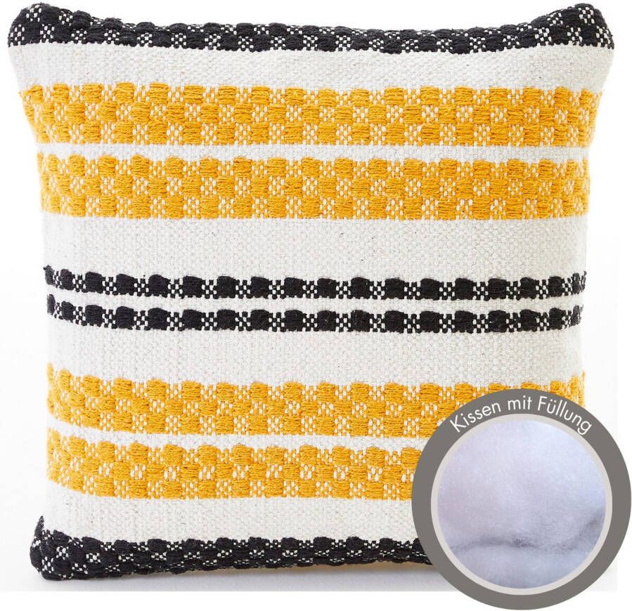 Andiamo Sierkussen Malena Etnisch patroon bankkussen kussenhoes met vulling vierkant 45x45 cm (1 stuk)
