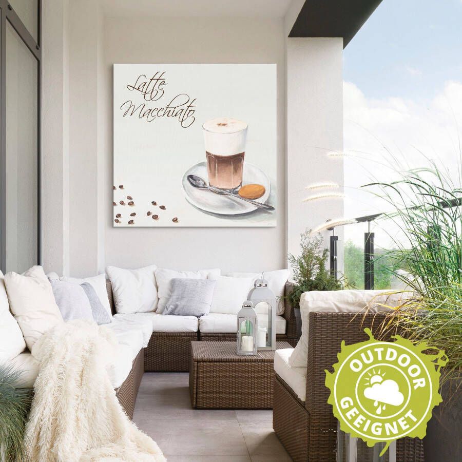 Artland Aluminium dibond print Latte macchiato II geschikt voor binnen en buiten buitenafbeelding