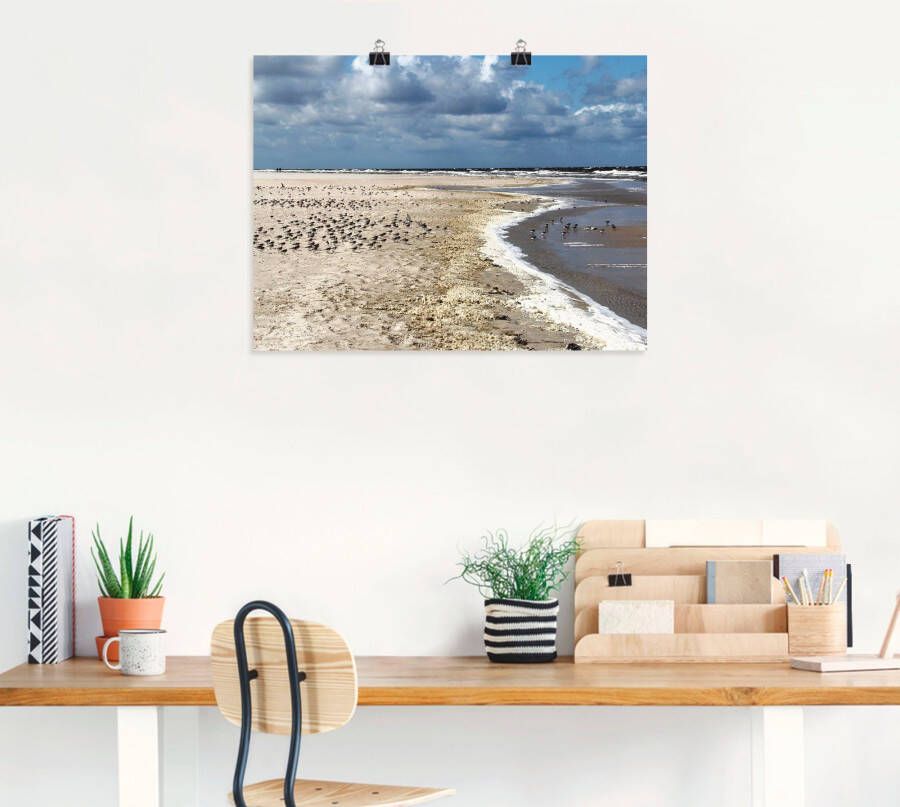 Artland Artprint op linnen Aan het mooie Noordzeestrand - Foto 3