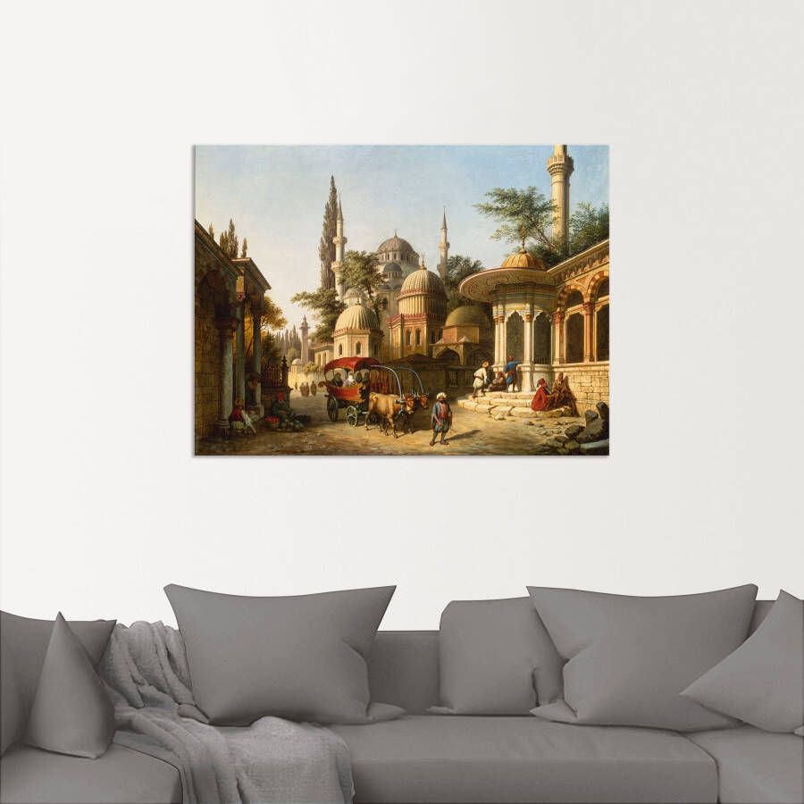 Artland Artprint Aanzicht van een moskee in Istanbul als artprint van aluminium artprint voor buiten artprint op linnen poster in verschillende maten. maten