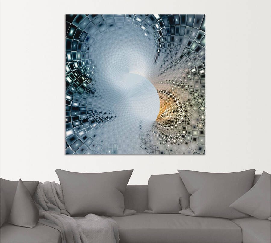 Artland Artprint Abstract in blauw & goud als artprint van aluminium artprint voor buiten artprint op linnen in verschillende maten