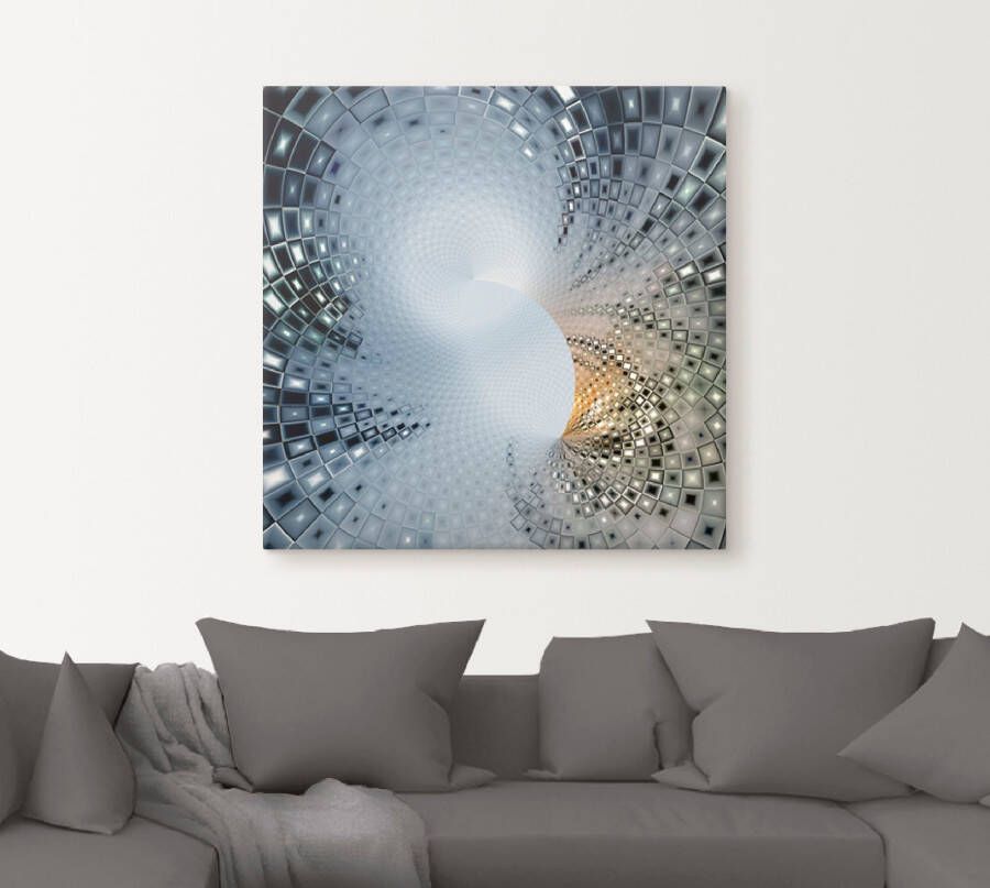 Artland Artprint Abstract in blauw & goud als artprint van aluminium artprint voor buiten artprint op linnen in verschillende maten