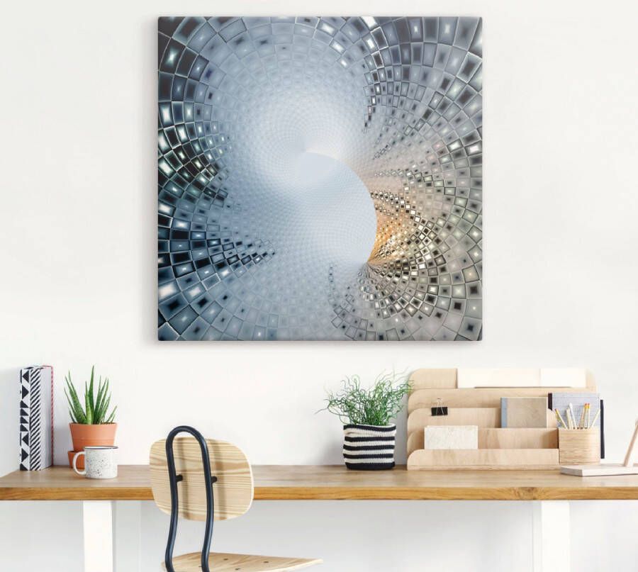 Artland Artprint Abstract in blauw & goud als artprint van aluminium artprint voor buiten artprint op linnen in verschillende maten