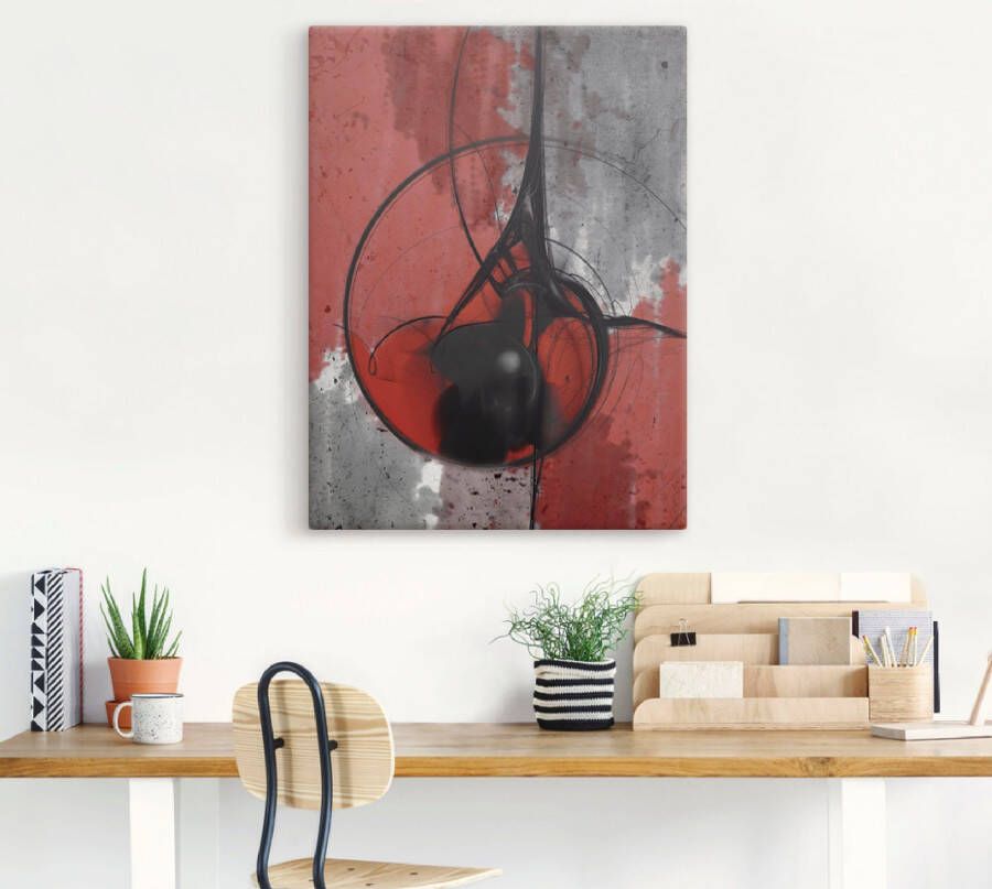 Artland Artprint Abstract in rood en zwart als artprint van aluminium artprint voor buiten artprint op linnen poster in verschillende maten. maten