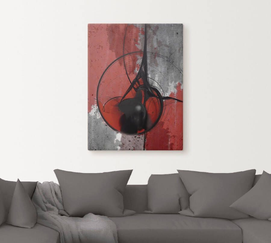 Artland Artprint Abstract in rood en zwart als artprint van aluminium artprint voor buiten artprint op linnen poster in verschillende maten. maten