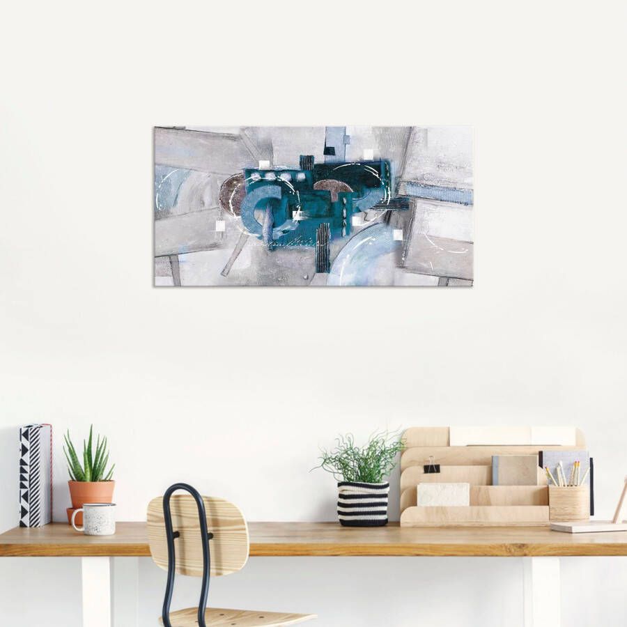 Artland Artprint Abstracte blauwe rondjes als artprint van aluminium artprint voor buiten artprint op linnen poster muursticker