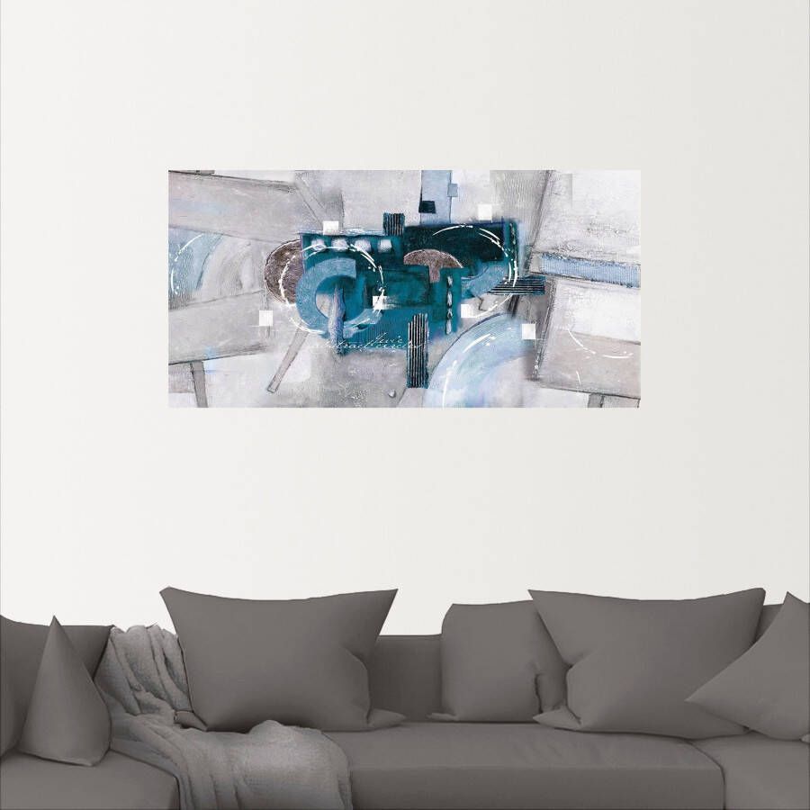 Artland Artprint Abstracte blauwe rondjes als artprint van aluminium artprint voor buiten artprint op linnen poster muursticker