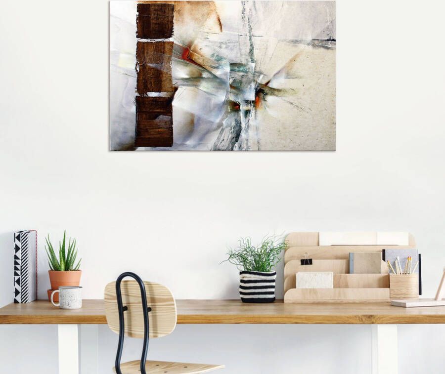 Artland Artprint Abstracte compositie in wit als artprint van aluminium artprint voor buiten artprint op linnen in verschillende maten