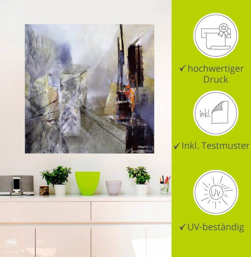 Artland Artprint Abstracte compositie in wit als poster muursticker in verschillende maten