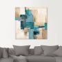 Artland Artprint Abstracte harten rood Abstracte ruiten beige-turquoise als artprint van aluminium artprint voor buiten artprint op linnen poster in verschillende maten. maten - Thumbnail 2